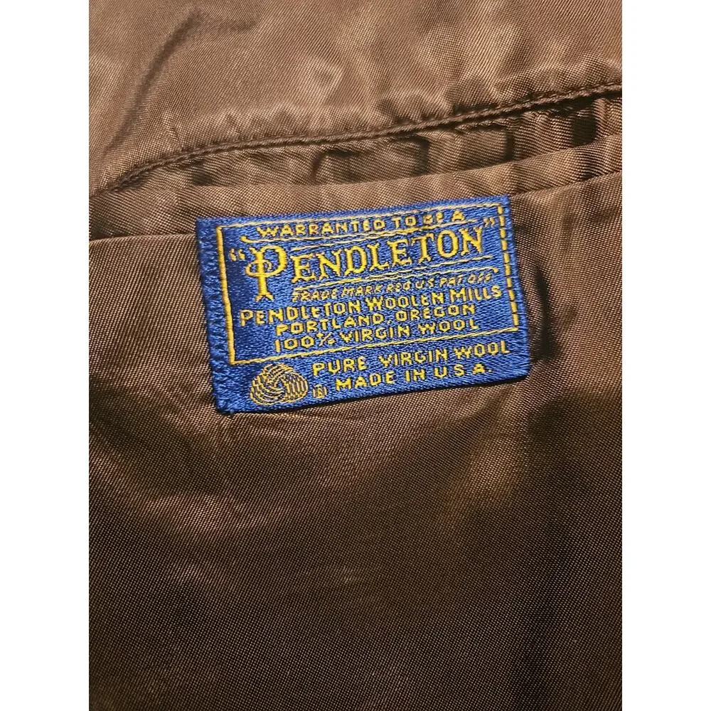 VINTAGE PENDLETON Mens Blazer Sport Coat Jacket Plaid Size 40L Virgin Wool USA